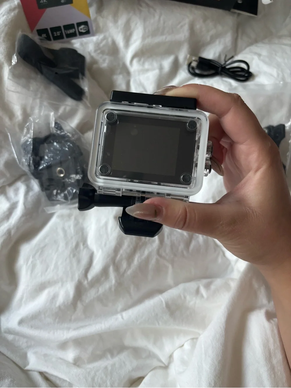 Waterproof Underwater Sports Camera / DashBoard Camera with attachments and Case
